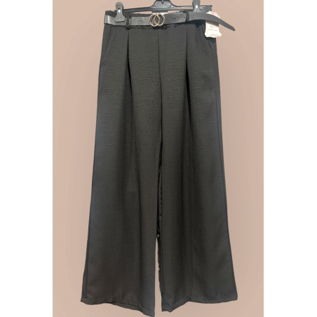 Pantalon palazzo avec poches et ceinture - 1