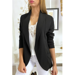 Veste Blazer noir col châle avec poches. Blazer femme 1526 - 1