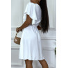 Robe patineuse blanche cache coeur - 2