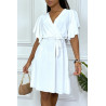 Robe patineuse blanche cache coeur - 3