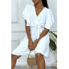 Robe patineuse blanche cache coeur - 4
