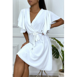 Robe patineuse blanche cache coeur - 5