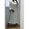 Longue robe over size en coton blanc très épais - 1