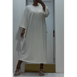 Longue robe over size en coton blanc très épais - 3