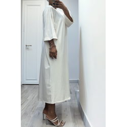 Longue robe over size en coton blanc très épais - 6