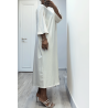 Longue robe over size en coton blanc très épais - 6