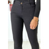 Pantalon slim noir motif python avec 5 poches - 3