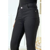 Pantalon slim noir motif python avec 5 poches - 5