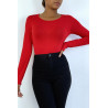 Sous pull rouge en col rond et manches longues - 2