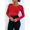 Sous pull rouge en col rond et manches longues - 3