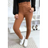 Pantalon slim taille haute avec poche boutons et ceinture - 2