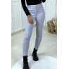 Jeans slim gris clair taille haute - 1
