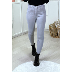 Jeans slim gris clair taille haute - 5