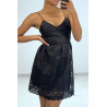 Petite robe noir effet bouffant avec magnifique tulle brodée - 1