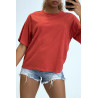 T-shirt basique col rond corail - 3