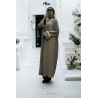 Abaya 2 pièces robe et kimono taupe très class - 1