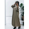 Abaya 2 pièces robe et kimono taupe très class - 2