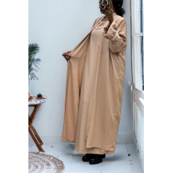 Abaya 2 pièces robe et kimono camel très class - 3