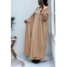 Abaya 2 pièces robe et kimono camel très class - 3