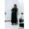 Abaya 2 pièces robe et kimono noir très class - 1