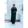 Abaya 2 pièces robe et kimono noir très class - 2