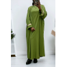 Abaya 2 pièces robe et kimono vert très class - 1