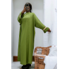 Abaya 2 pièces robe et kimono vert très class - 2