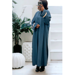 Abaya 2 pièces robe et kimono anthracite très class - 2