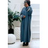 Abaya 2 pièces robe et kimono anthracite très class - 2