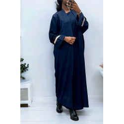 Abaya 2 pièces robe et kimono marine très class - 1