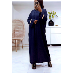 Abaya 2 pièces robe et kimono marine très class - 3