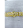 Ceinture jaune élastique à empiècement rectangulaire - 3