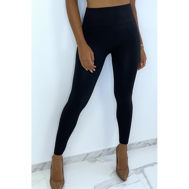 Leggings noir épais ventre plat taille haute - 15