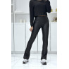 Pantalon patte d'eph en simili noir - 3