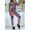 Ensemble sport legging et top fuchsia tie&die - 1