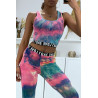 Ensemble sport legging et top fuchsia tie&die - 2