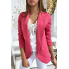 VeVVe Blazer fuchsia col châle avec poches. Blazer femme 1526 - 1