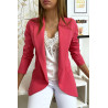 VeVVe Blazer fuchsia col châle avec poches. Blazer femme 1526 - 3