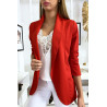 Veste Blazer rouge col châle avec poches. Blazer femme 1526 - 3