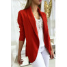 Veste Blazer rouge col châle avec poches. Blazer femme 1526 - 5