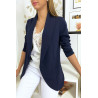 Veste Blazer marine col châle avec poches. Blazer femme 1526 - 2