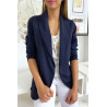 Veste Blazer marine col châle avec poches. Blazer femme 1526 - 3