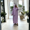 Robe abaya couleur lilas avec foulard  intégré  - 2