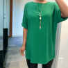 Tunique over size vert avec collier  - 2