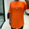 Tunique over size orange avec collier  - 2