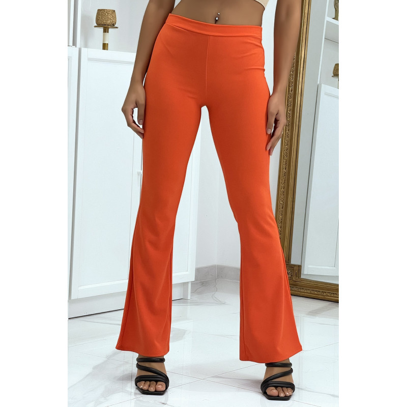 Pantalon patte d'éléphant orange très tendance - 1