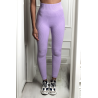 Legging violet en maille côtelé très extensible - 2