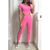 Ensemble legging et top sport fuchsia en matière gênante - 3