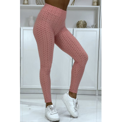 Legging taille haute matelassé rose - 1