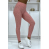 Legging taille haute matelassé rose - 1